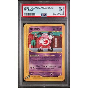 PSA 9 NM-MT Mr. Mime 95b/147 Pokémon Aquapolis 2003 Non Holo E-Reader Graded